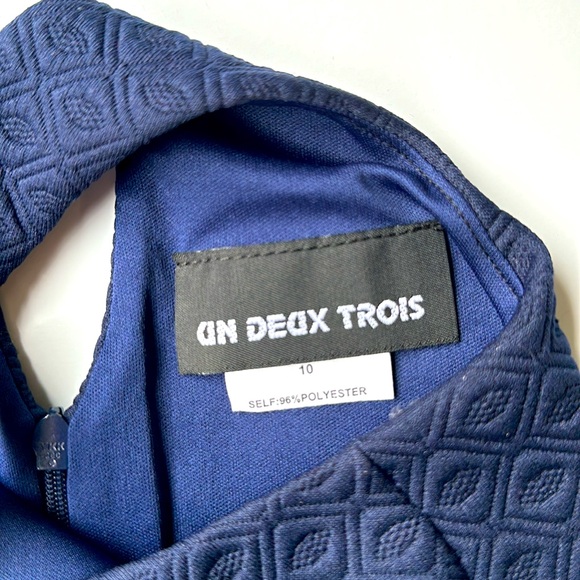 Un Deux Trois Navy Junior Dress - Picture 3 of 4